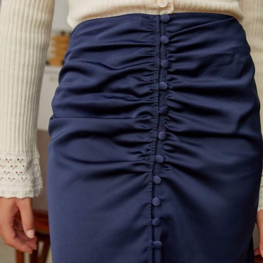 SOLD Blue satin skirt Diane Kari